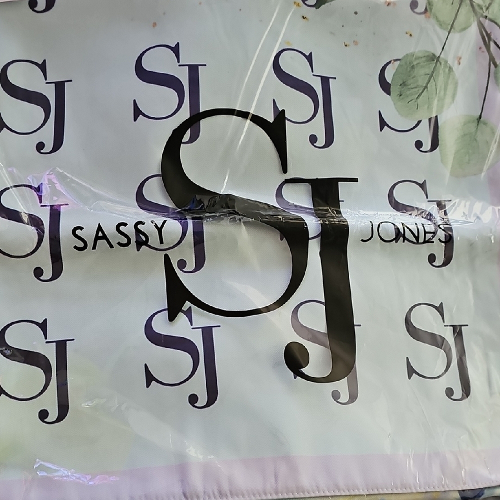 Sassy Jones Logo Scarf in Black and White